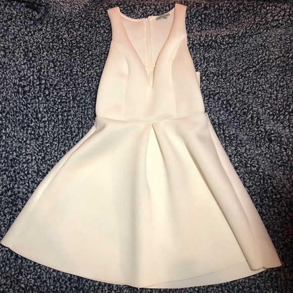 white scuba skater dress